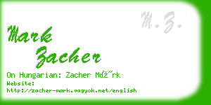 mark zacher business card